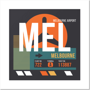 Melbourne (MEL) Airport Code Baggage Tag Posters and Art